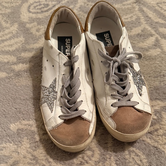 Golden Goose Superstar Sneakers with Glitter Star
